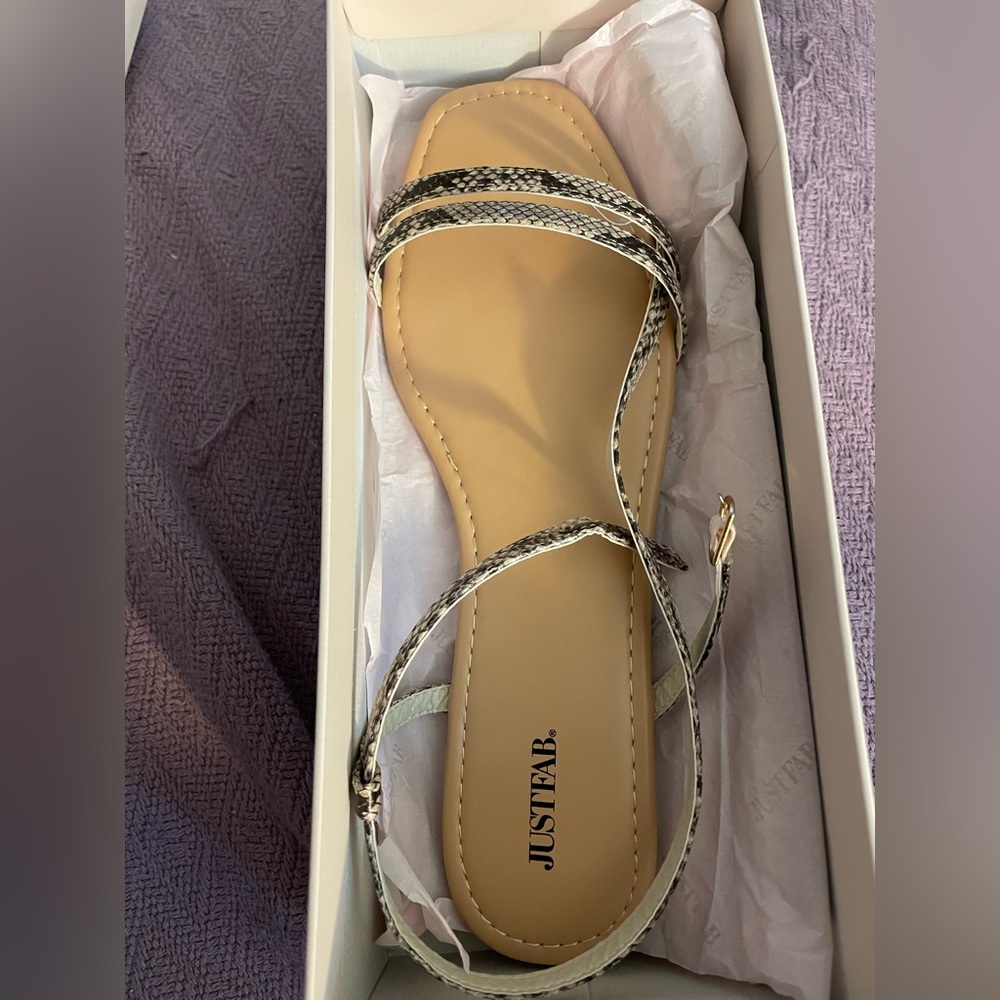 Flat sandals by JustFab.  Size 11.  Never worn